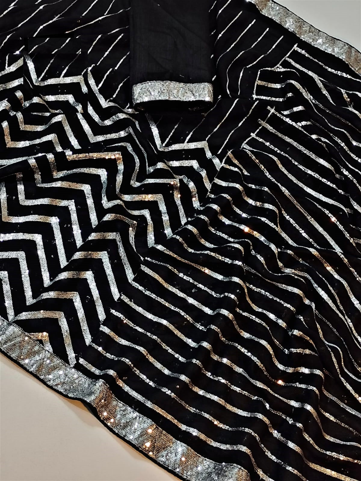 Beautiful Designer Heavy Georgette Sequanc Saree Design 392