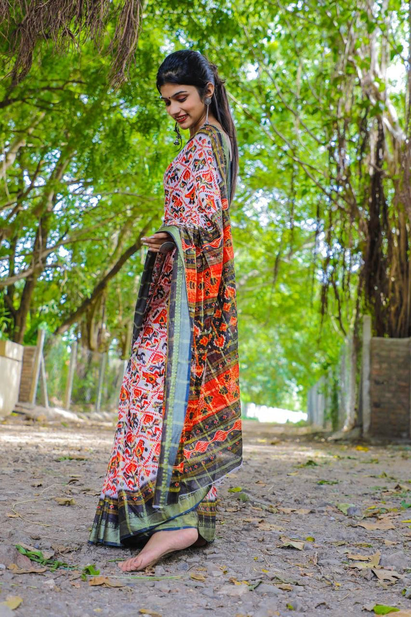 Beautiful Designer Patola Cotton Saree
