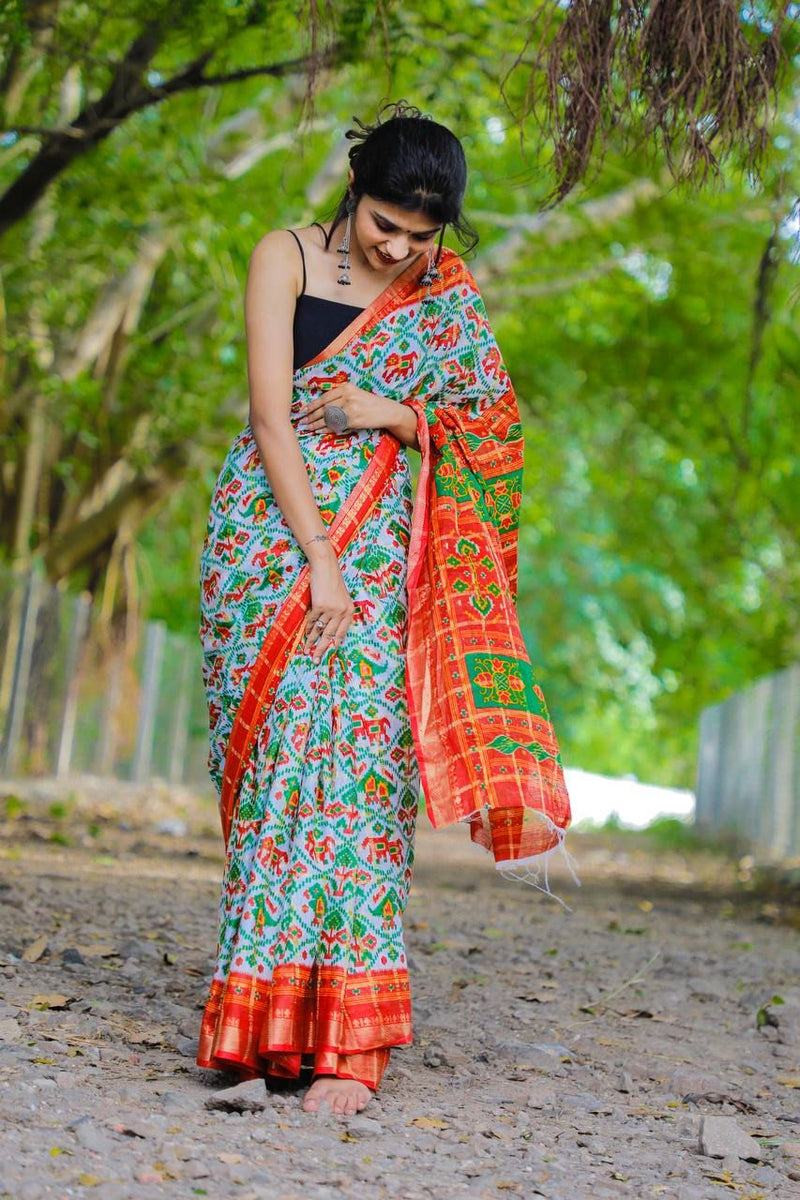 Beautiful Designer Patola Cotton Saree