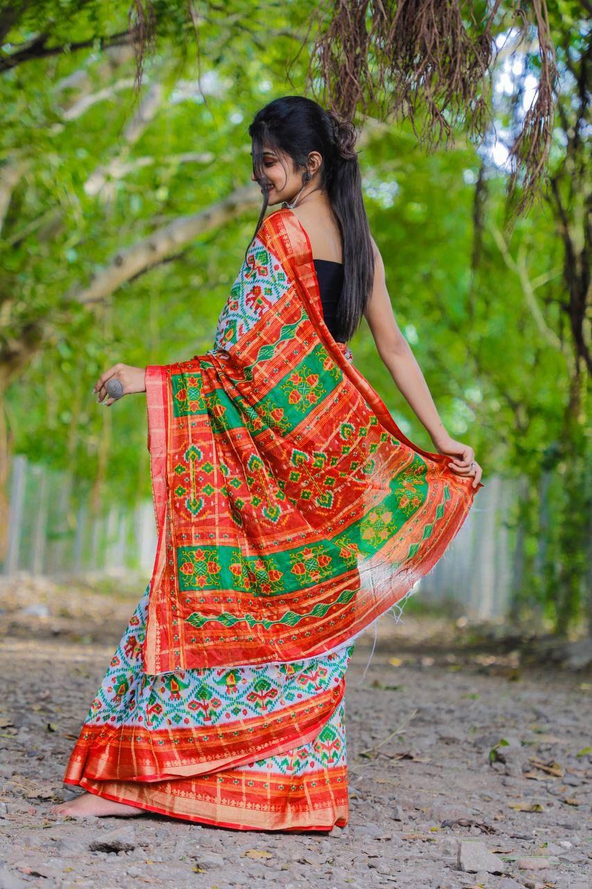 Beautiful Designer Patola Cotton Saree