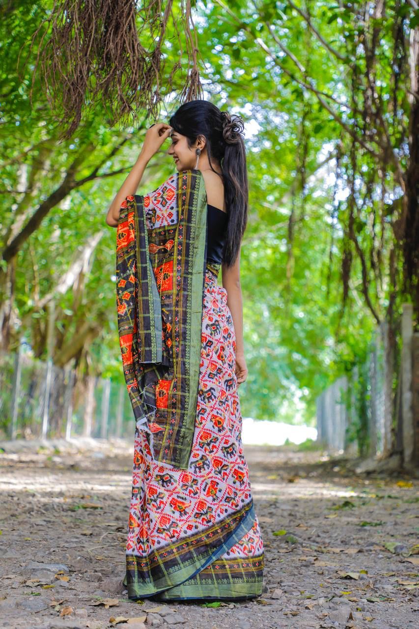 Beautiful Designer Patola Cotton Saree