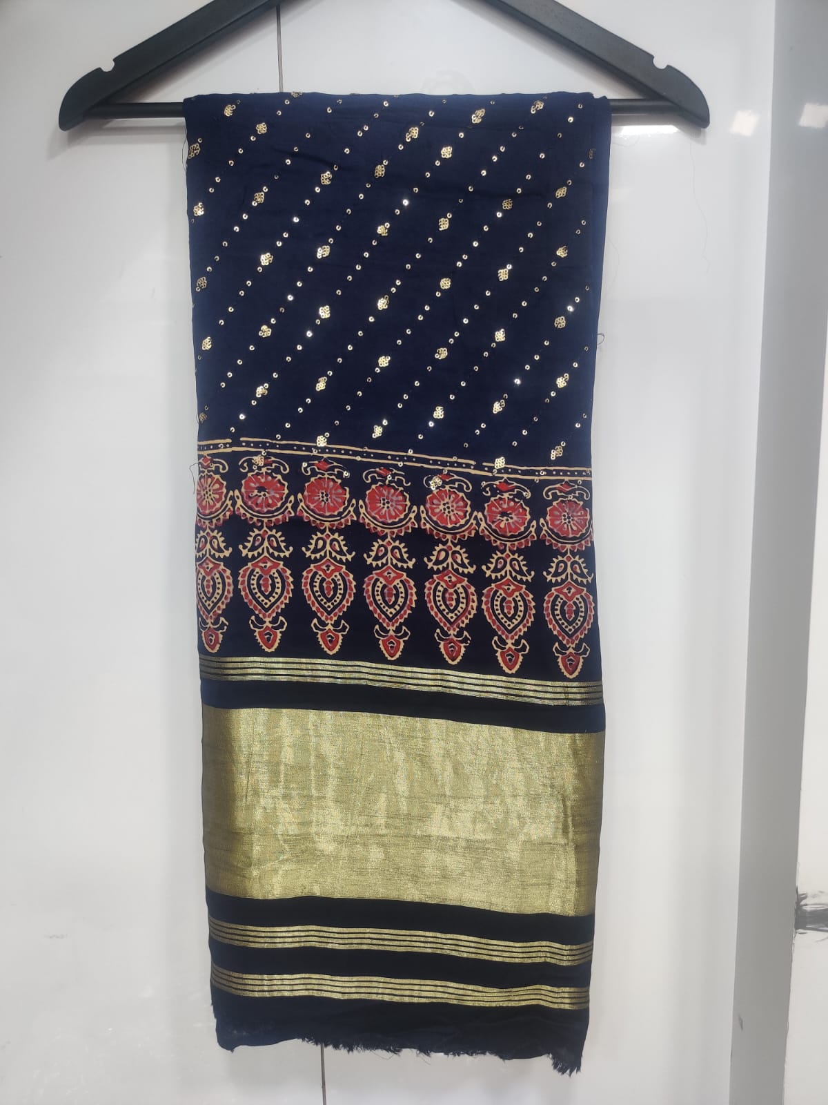 Pure Gajji Silk Ajrakh Duppatta