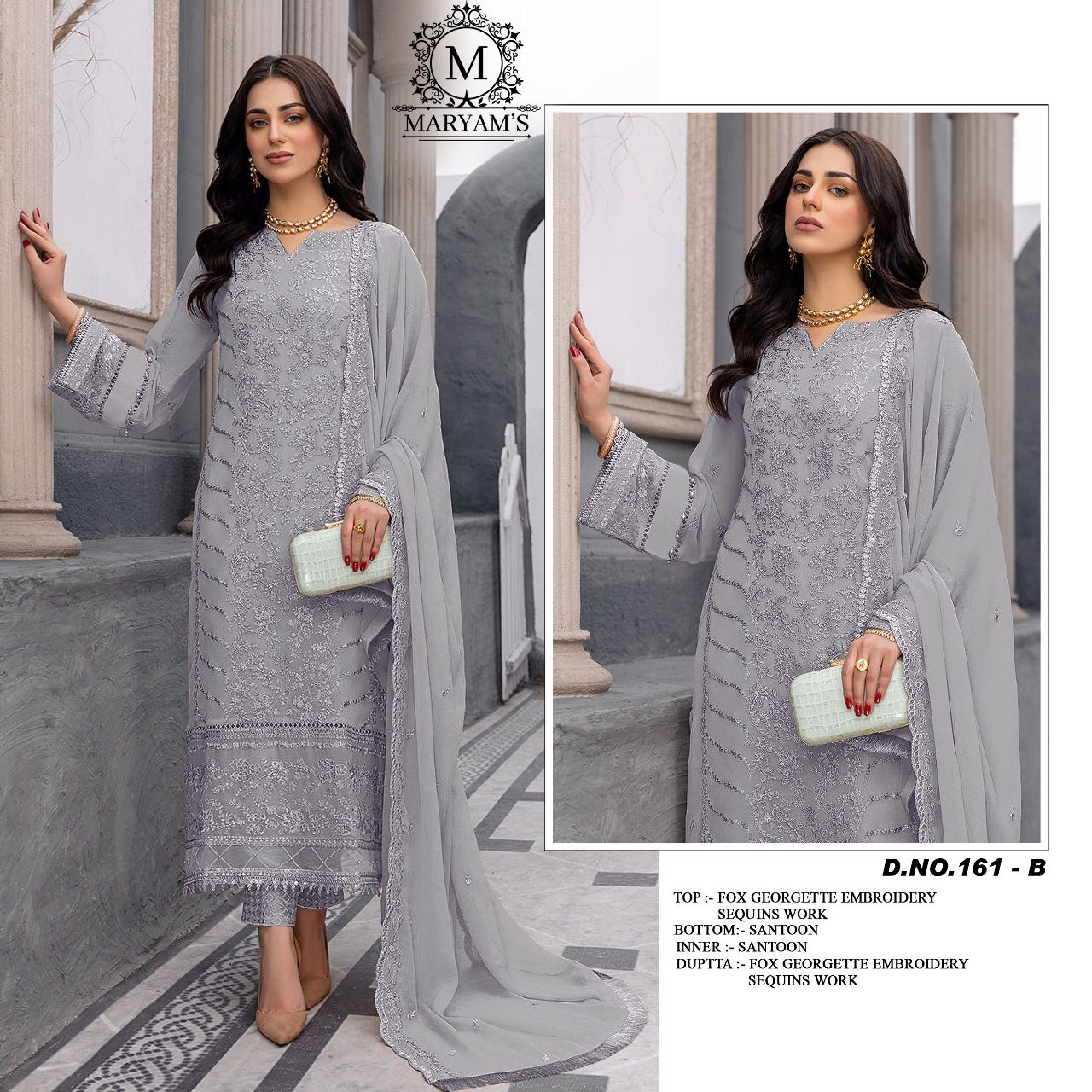 Maryams 161 Faux Georgette Pakistani Suits (1099x04)