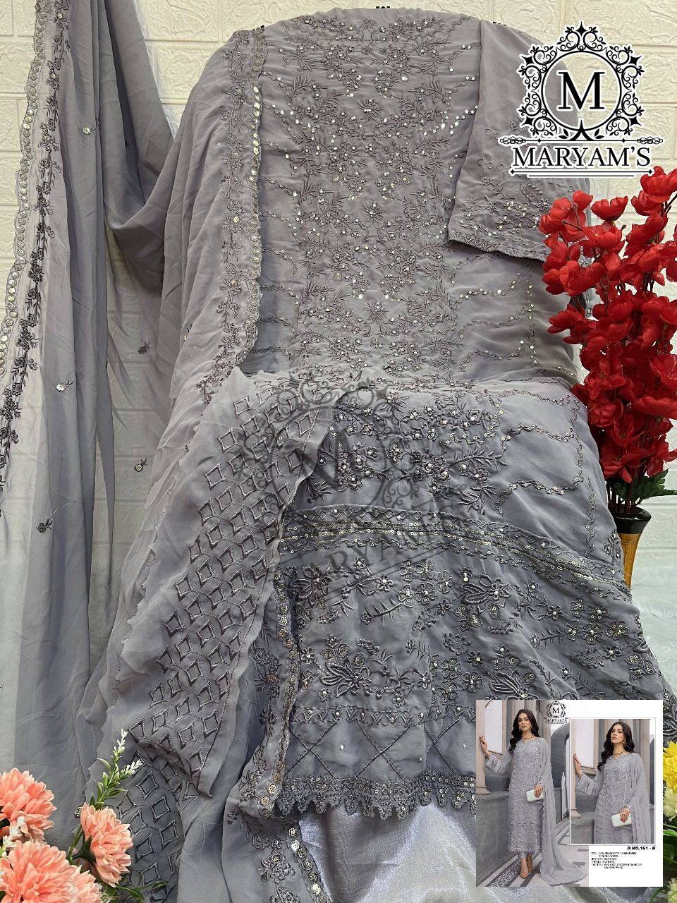 Maryams 161 Faux Georgette Pakistani Suits (1099x04)