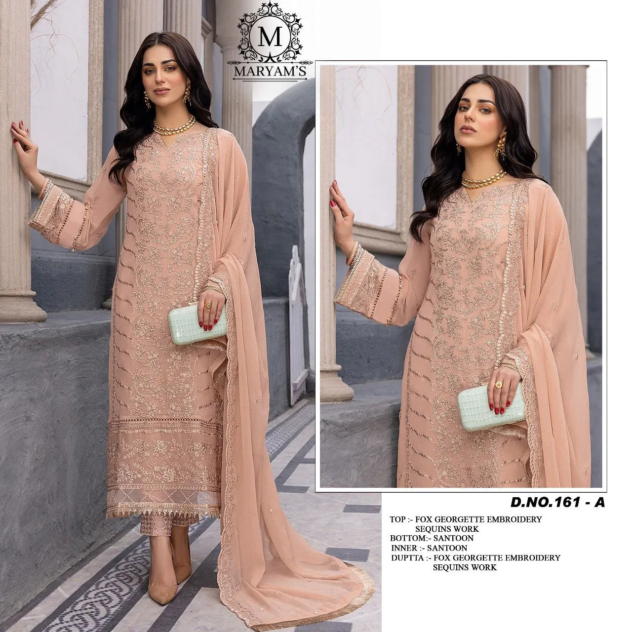 Maryams 161 Faux Georgette Pakistani Suits