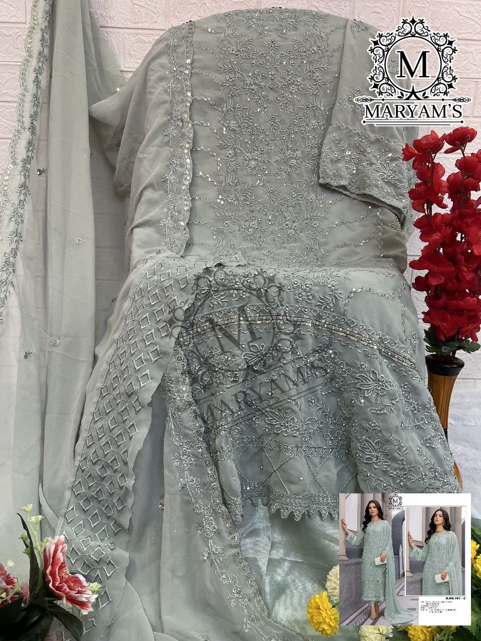 Maryams 161 Faux Georgette Pakistani Suits