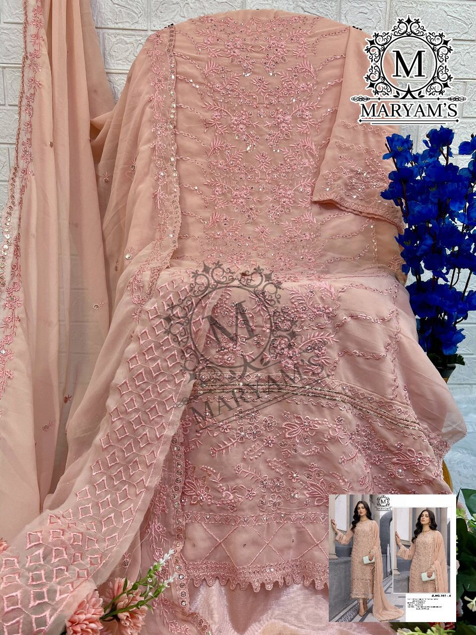 Maryams 161 Faux Georgette Pakistani Suits (1099x04)