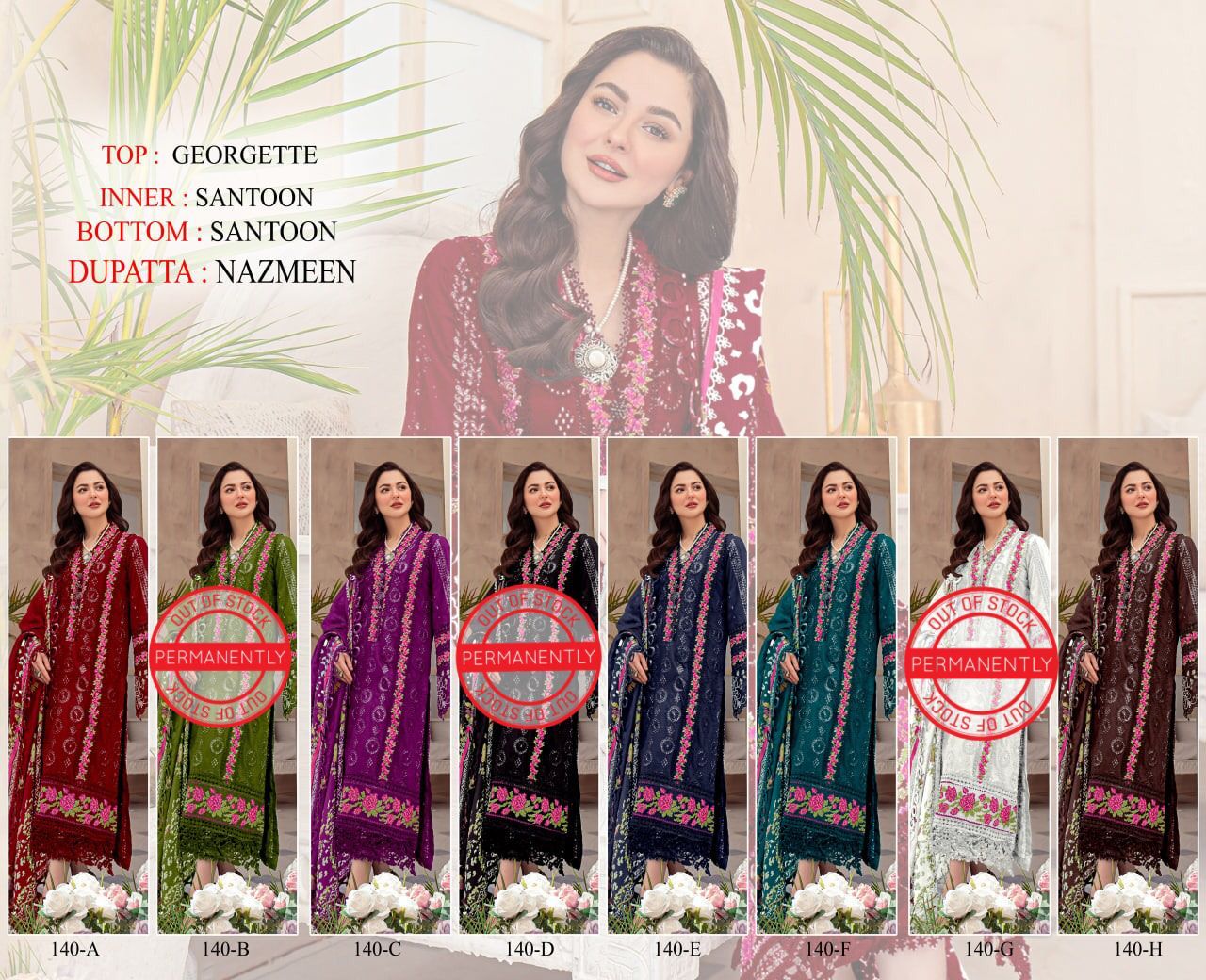 Kf 140 Embroiderd Designer Pakistani Suit (1099x05)
