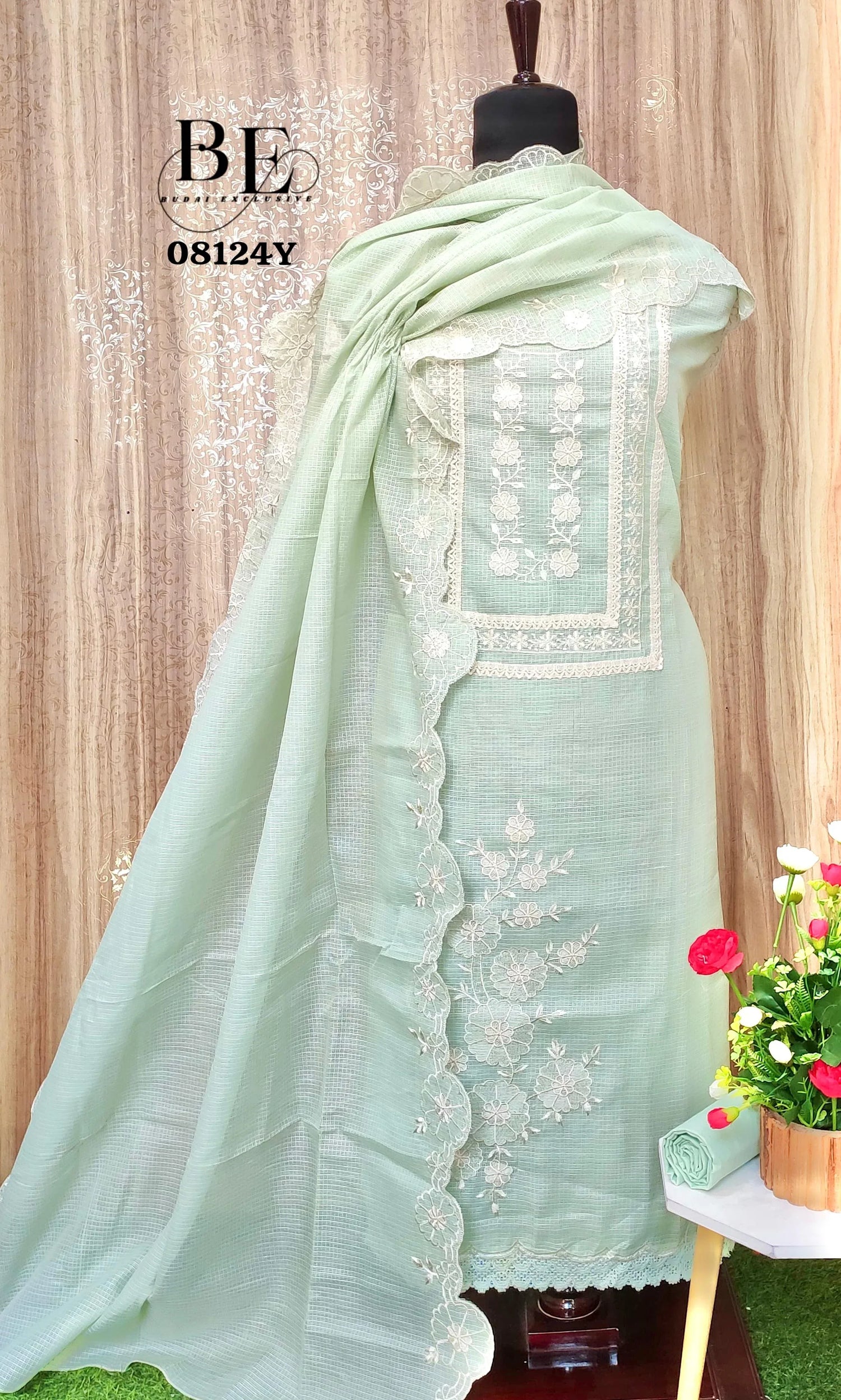 Party Wear Kota Check With Work Salwer Suit