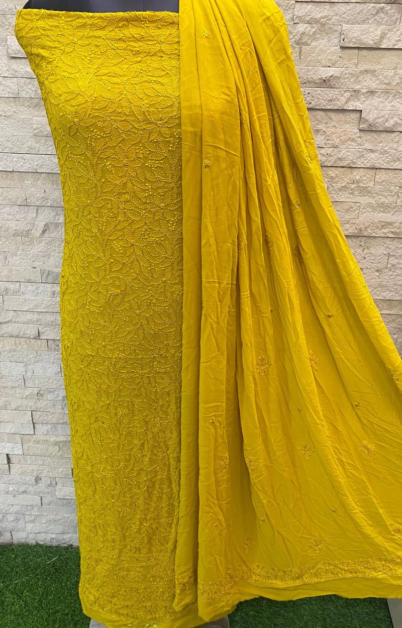 Beautiful Designer Pure Viscose Georgette Lucknowi Chikankari Suit