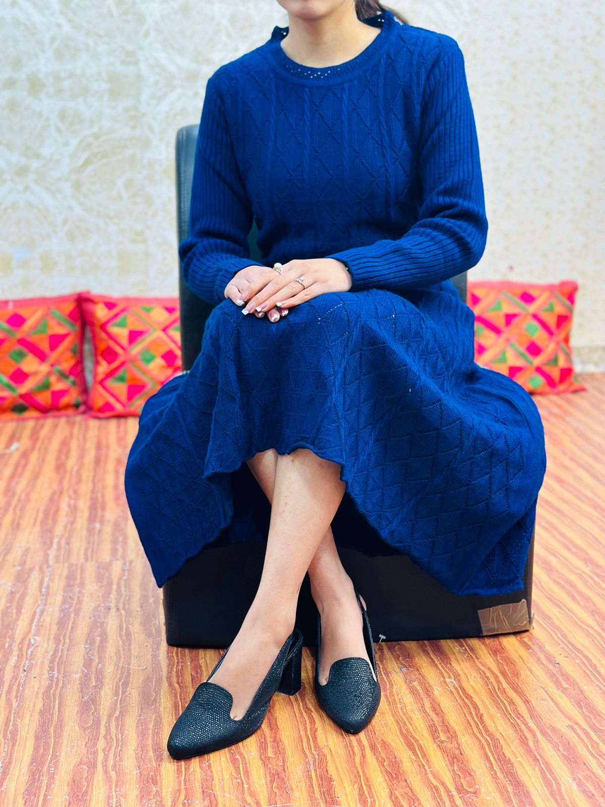 Designer Knitted Soft Woolen Chic Dress