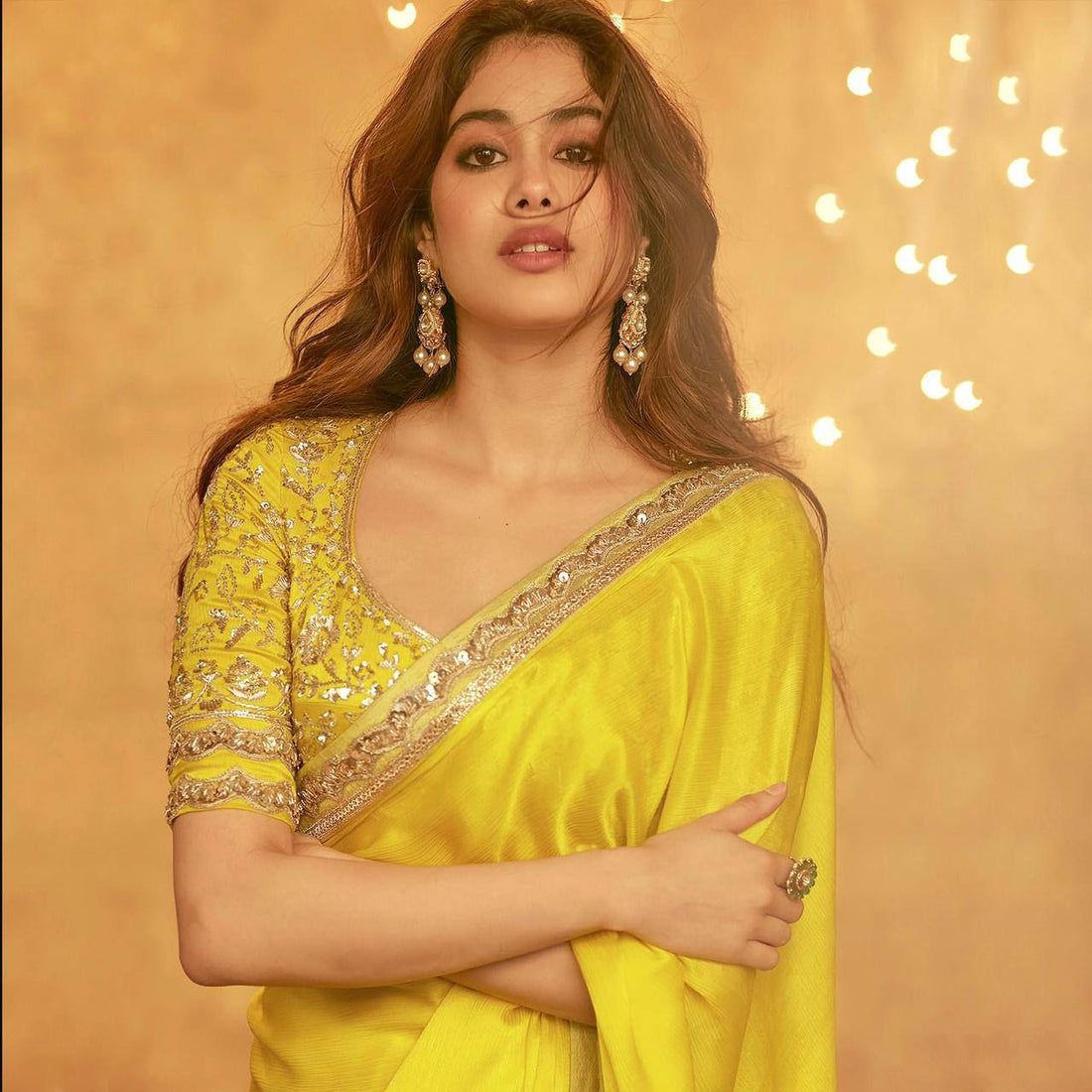 Beautiful Designer Moss Chiffon Saree