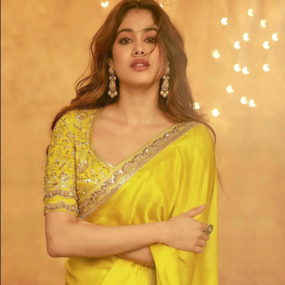 Beautiful Designer Moss Chiffon Saree