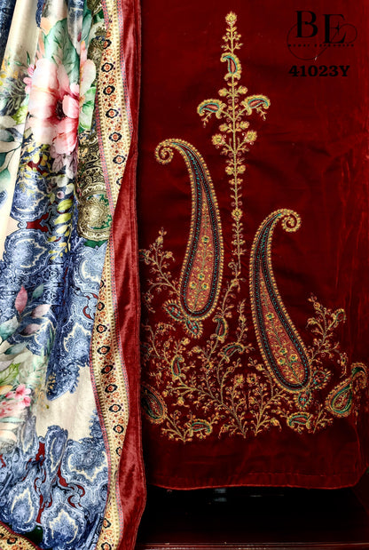 Beautiful Designer Winter Special Pure Velvet Salwar Suit