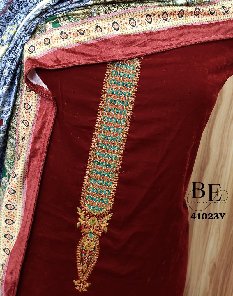 Beautiful Designer Winter Special Pure Velvet Salwar Suit