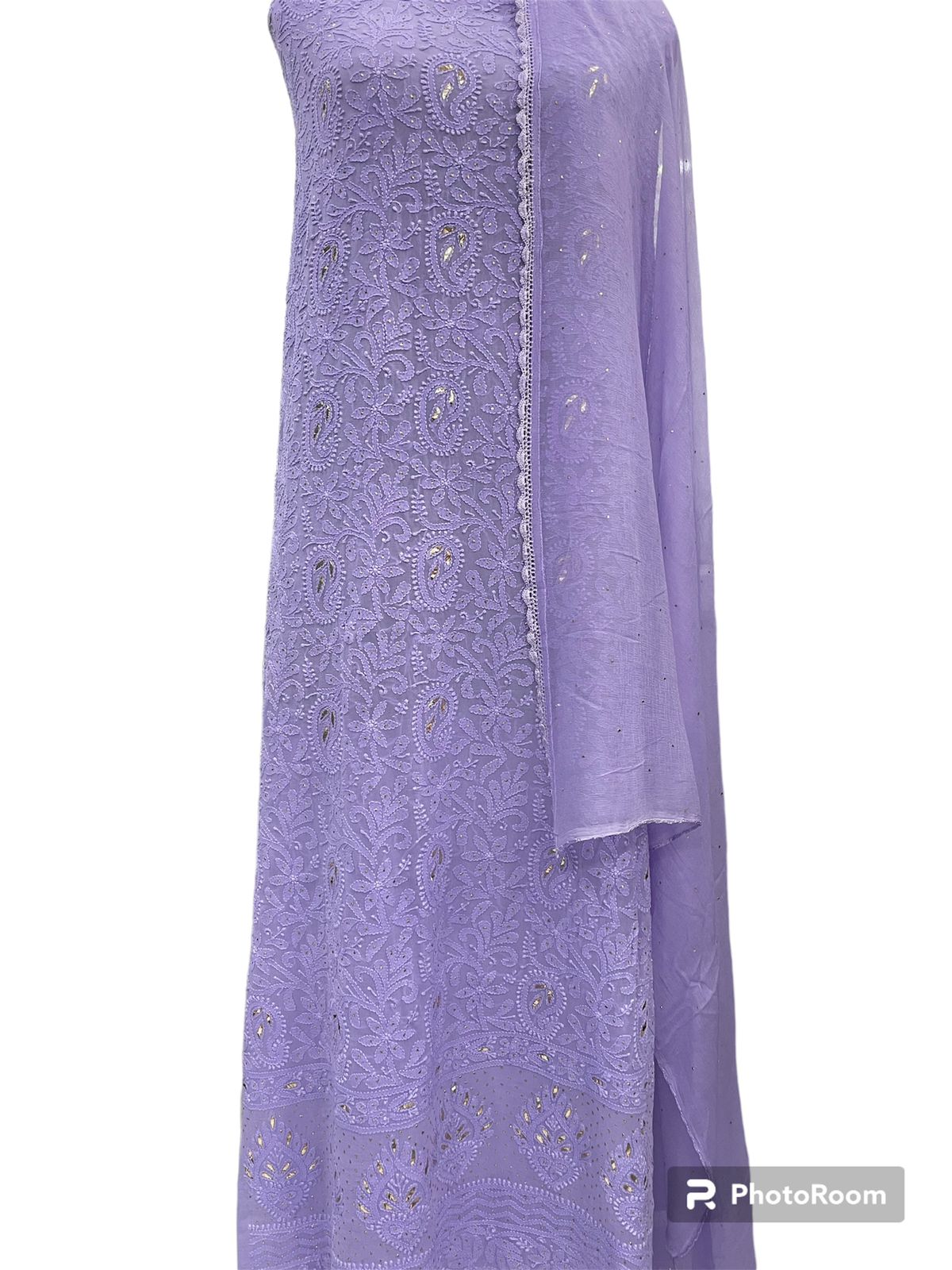 Beautiful Designer Lucknowi Chikankari Mukesh Work Salwar Suit