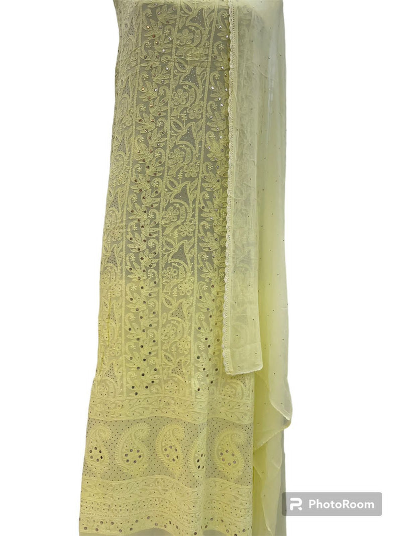 Beautiful Designer Lucknowi Chikankari Mukesh Work Salwar Suit