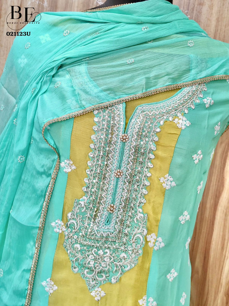 Beautiful Designer Pure Chinon Creap Salwar Suit