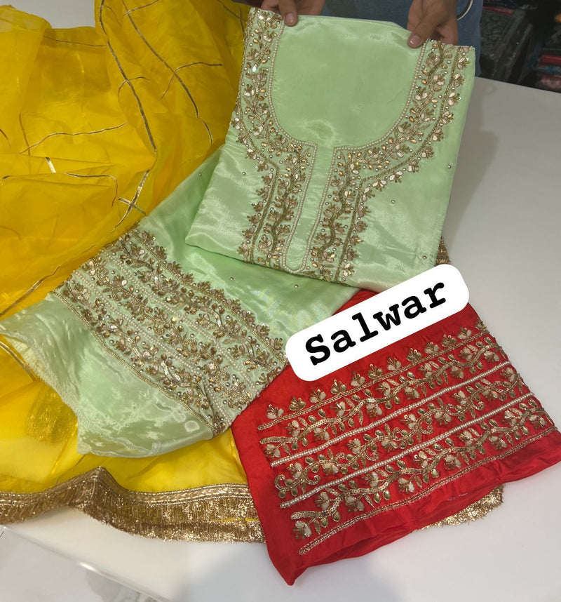 Beautiful Designer Organza Gotta Patti Salwer Suit