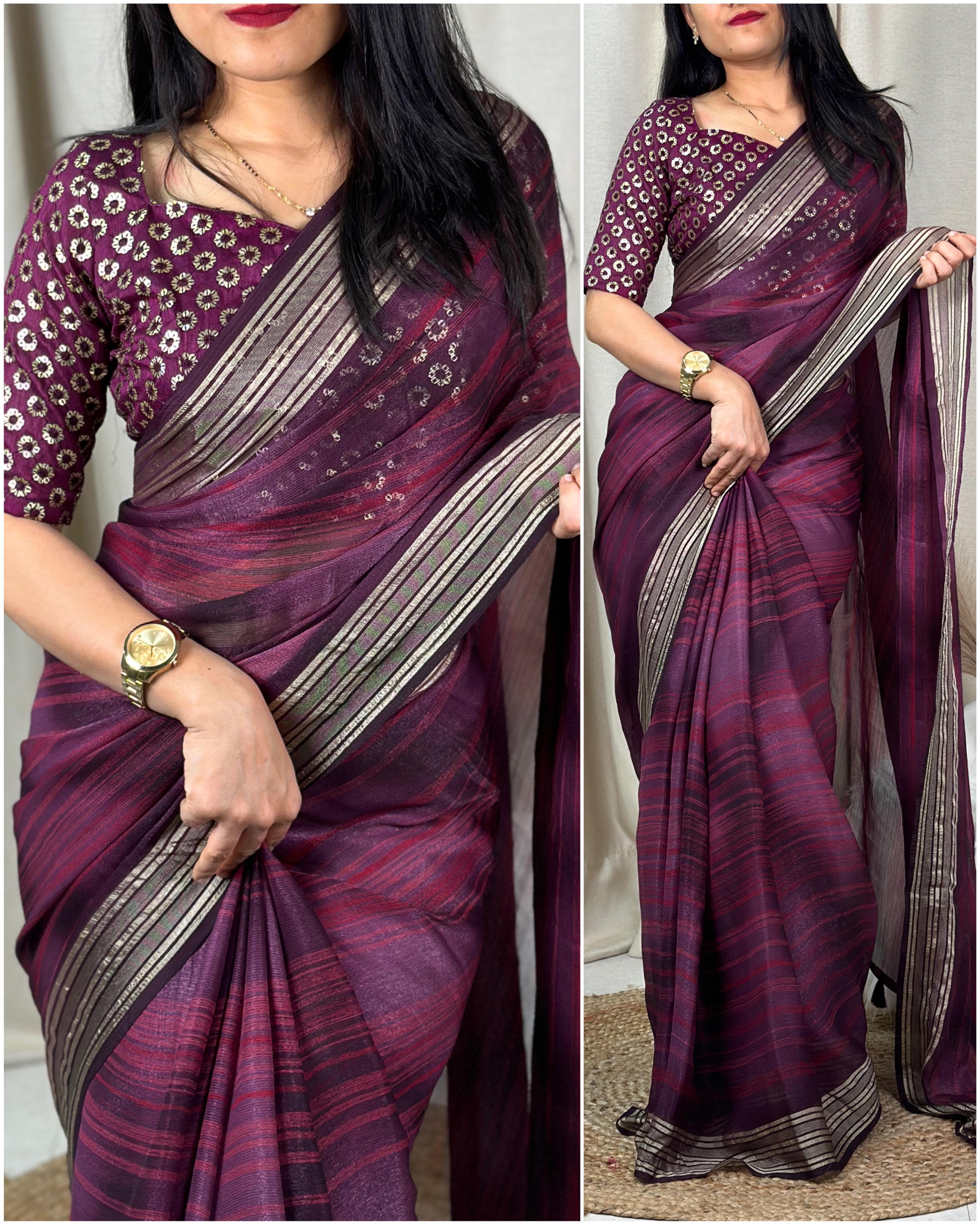 Beautiful Designer Sunaina Pure Chiffon Printed Saree