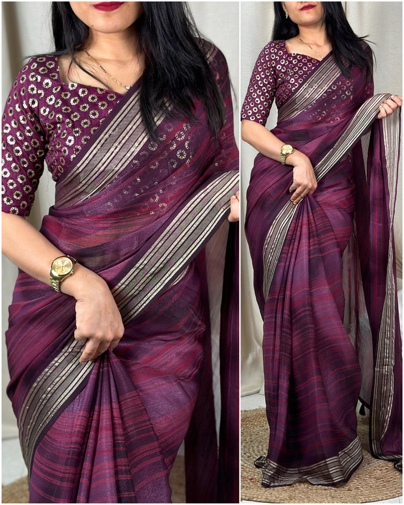 Beautiful Designer Sunaina Pure Chiffon Printed Saree
