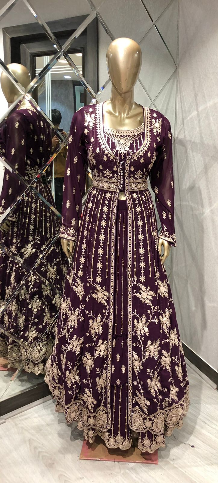 Boutique Designer Anarkali 03 Pcs Gwon