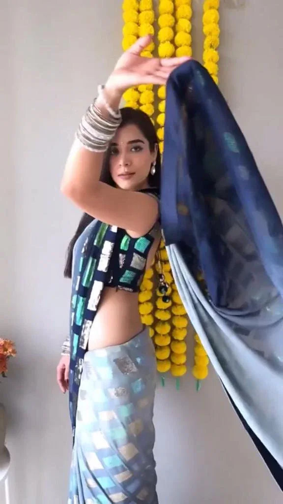Beautiful Designer Rangoli Silk Sequence Saree