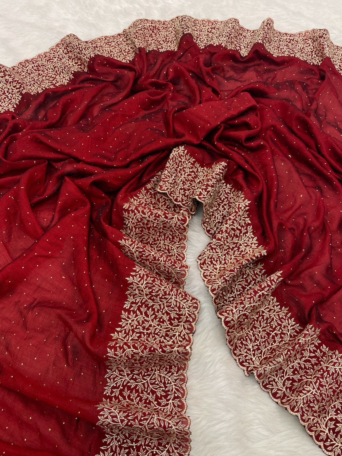 Beautiful Designer Georgette Vichitra Zari Saree