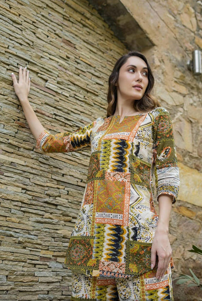 Beautiful Designer Ikat-keri Print Co Ord Set