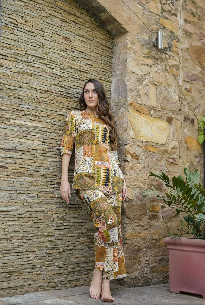 Beautiful Designer Ikat-keri Print Co Ord Set