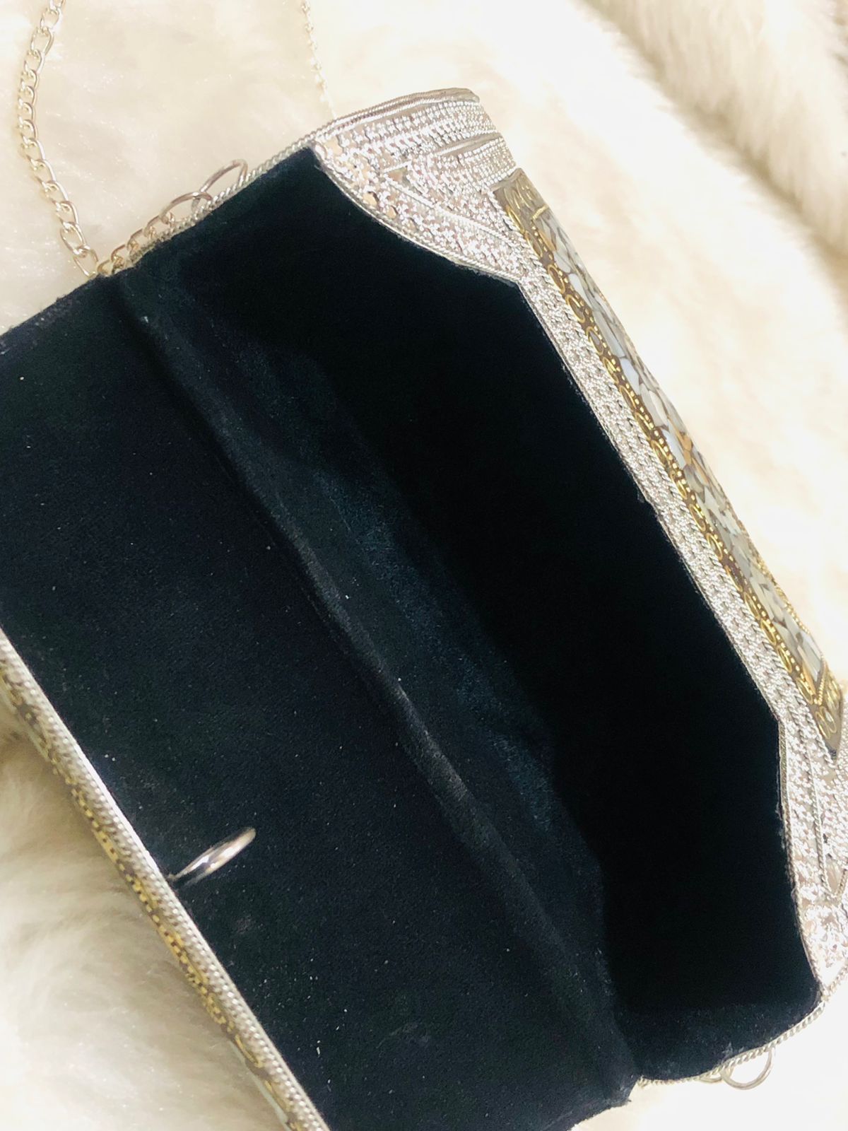 Beautiful Party Wear Metal Box Clutch