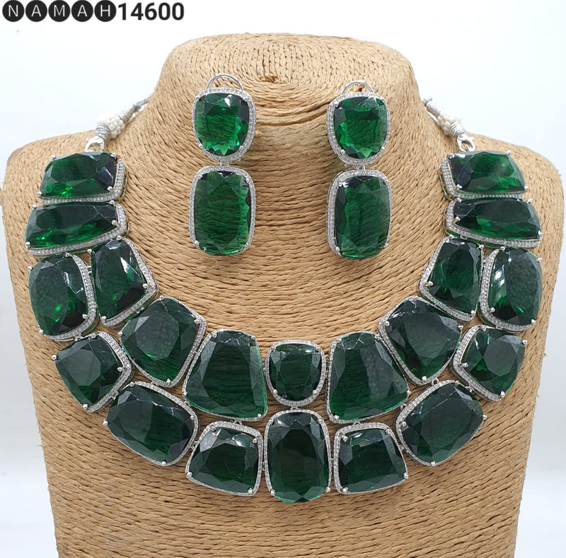 Beautiful Antique Stone Necklace with Earrings Jewellery