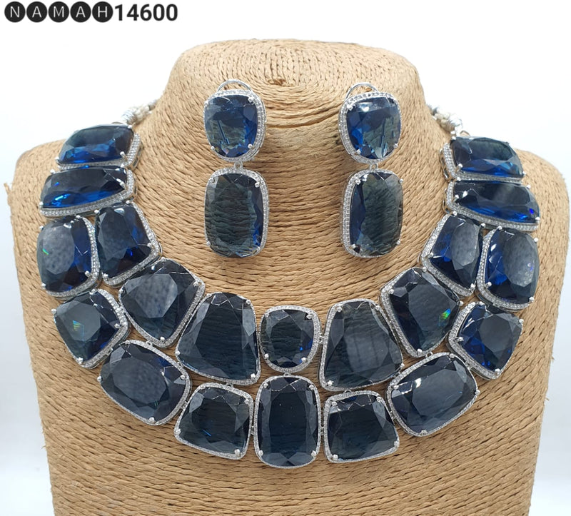 Beautiful Antique Stone Necklace with Earrings Jewellery