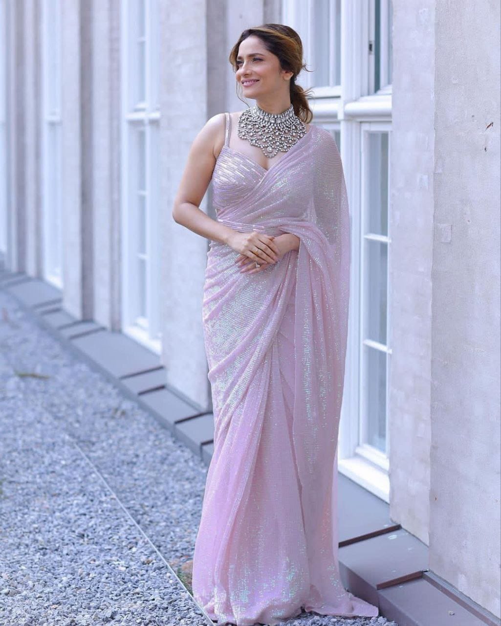 Beautiful Designer Georgette Sequence Saree1
