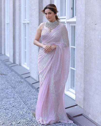 Beautiful Designer Georgette Sequence Saree