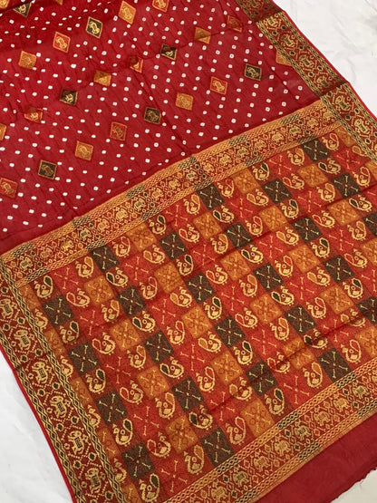 Beautiful Boutique Designer Pure Bandhej Saree