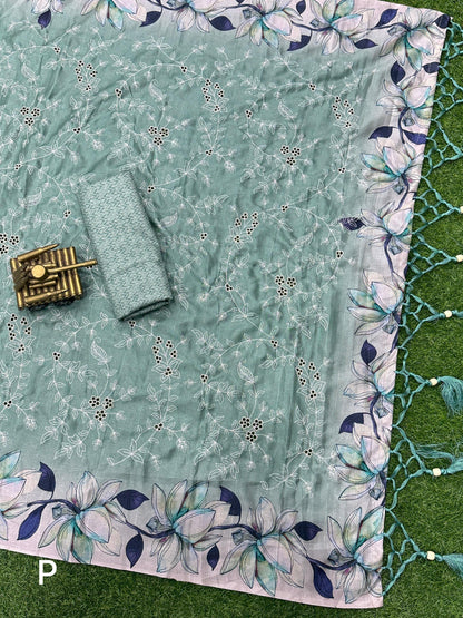 Beautiful Designer Pragathi Visca Slub Silk Saree