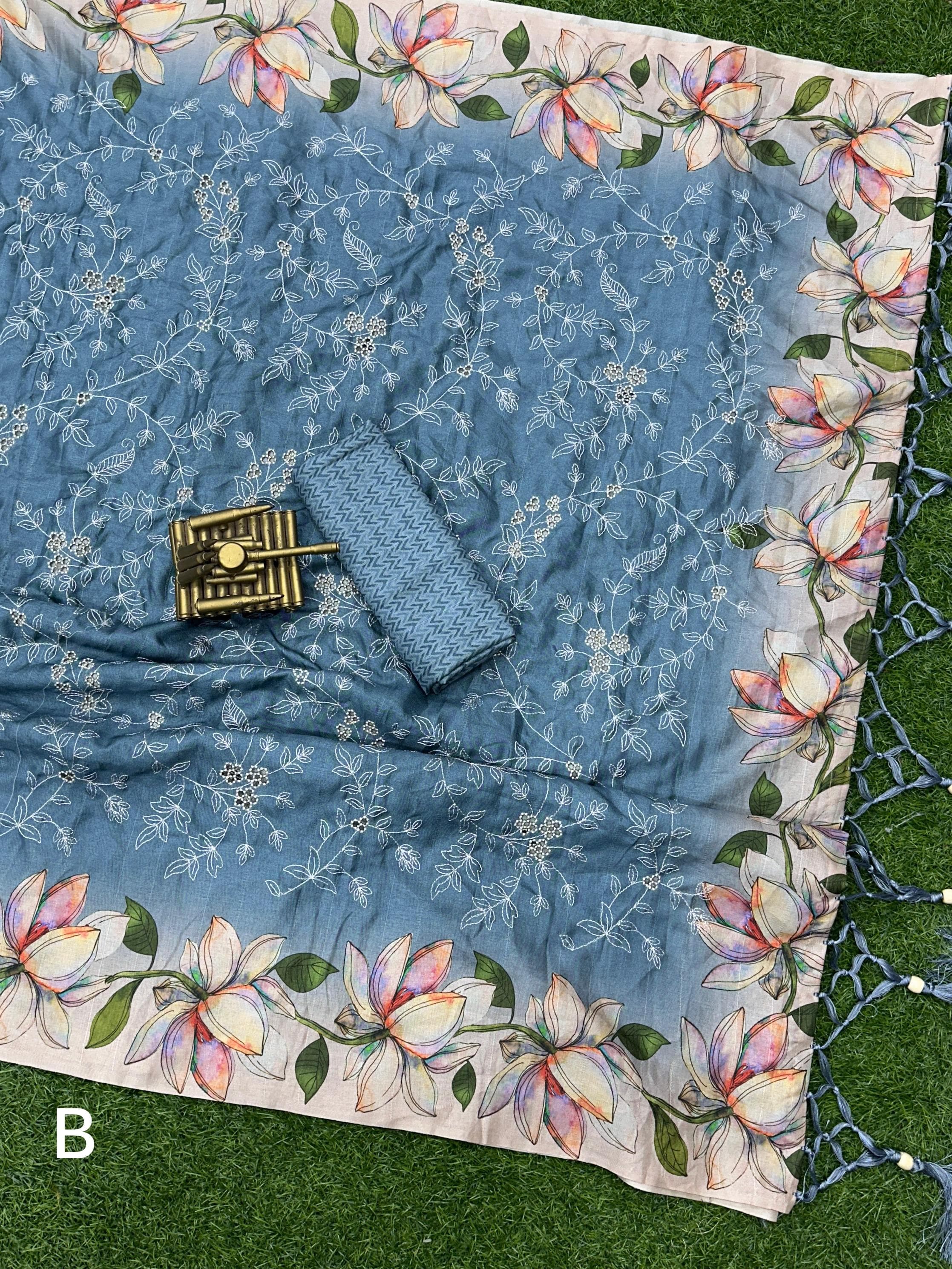 Beautiful Designer Pragathi Visca Slub Silk Saree