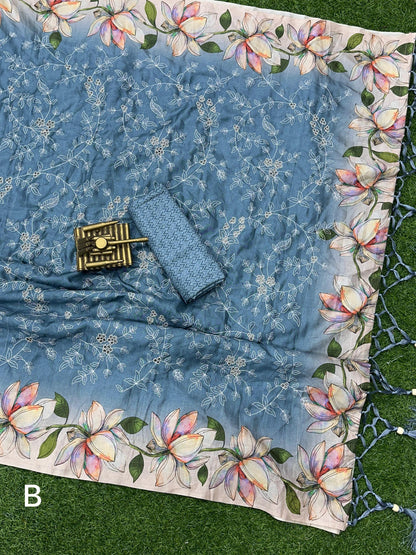 Beautiful Designer Pragathi Visca Slub Silk Saree