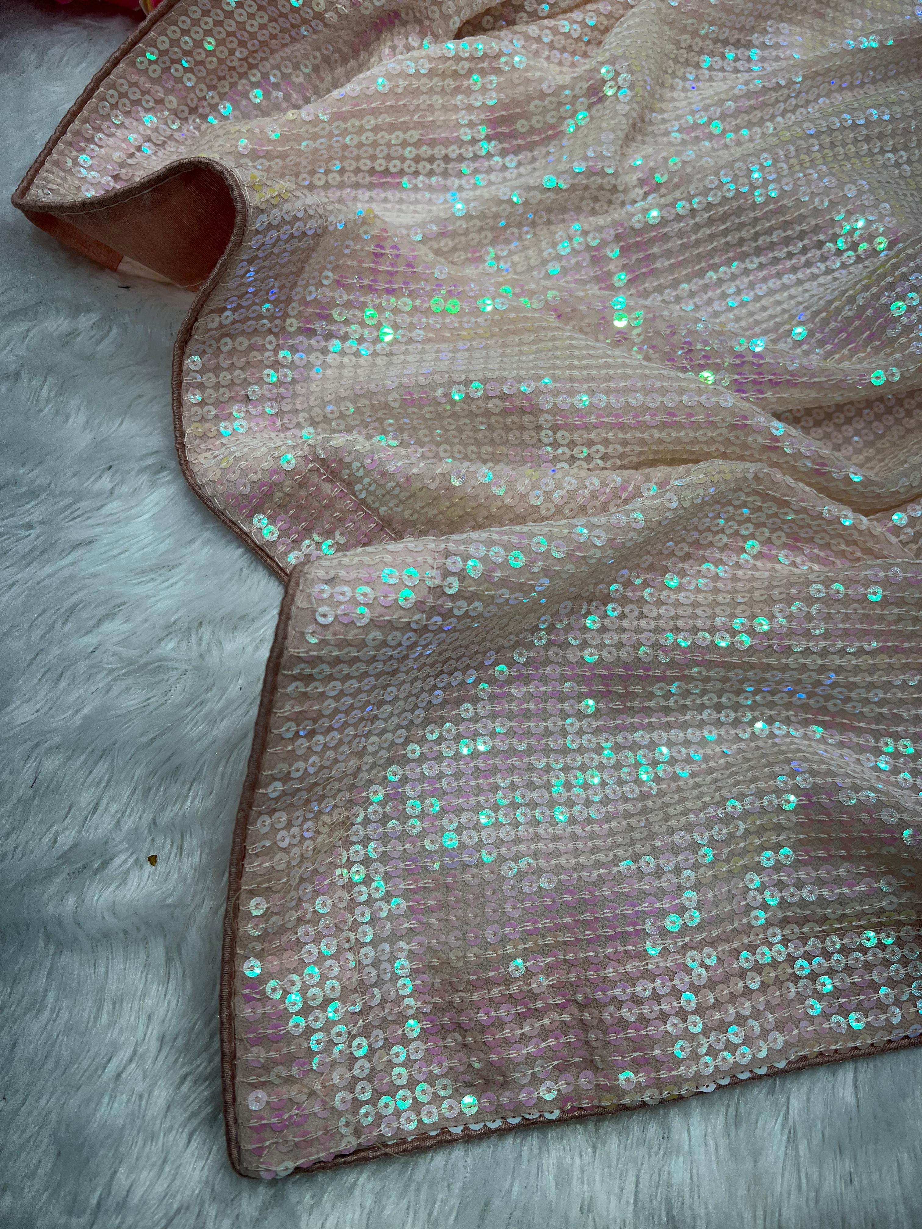 Beautiful Designer Soft Organza Sequence Saree