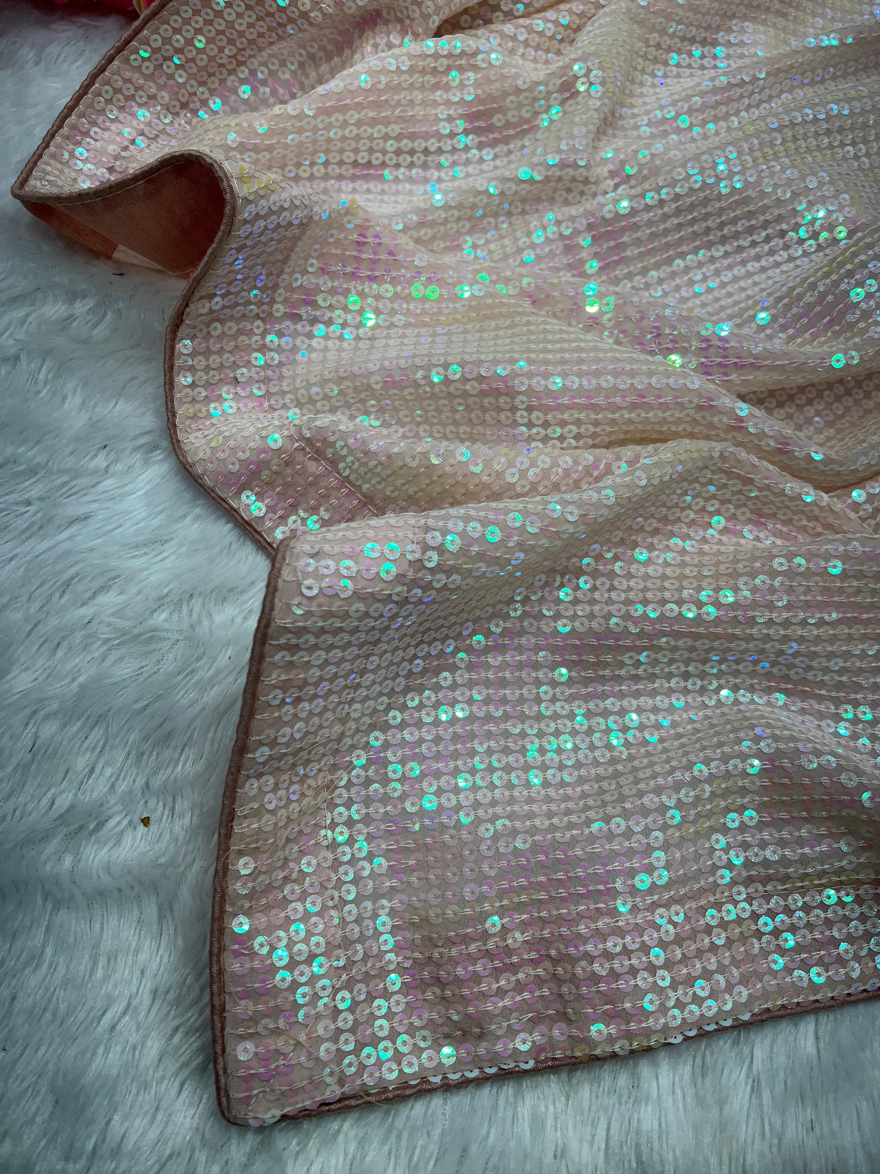 Beautiful Designer Soft Organza Sequence Saree