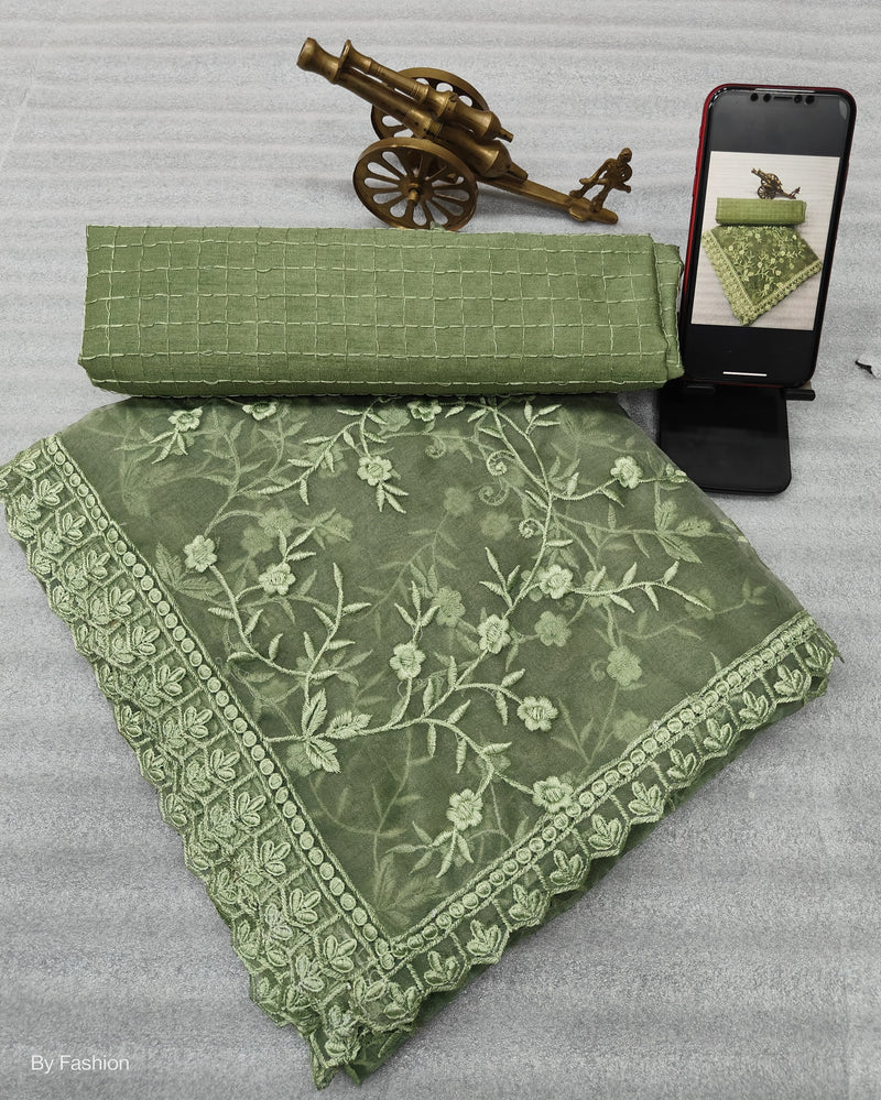 Beautiful Designer Soft Organza Sequence Saree