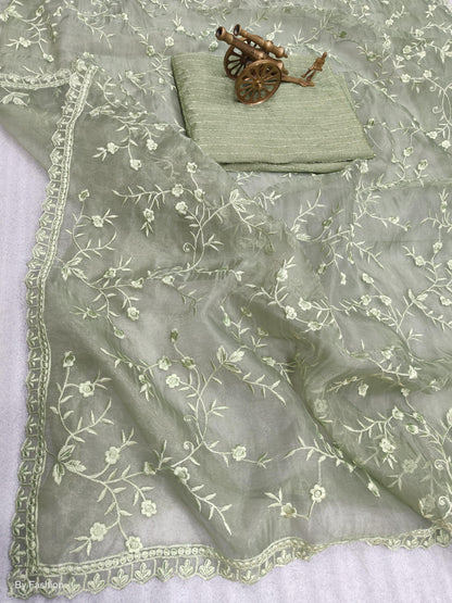 Beautiful Designer Soft Organza Sequence Saree
