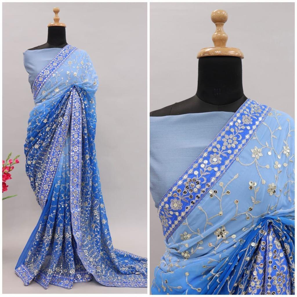 Beautiful Designer Soft Organza Sequence Saree