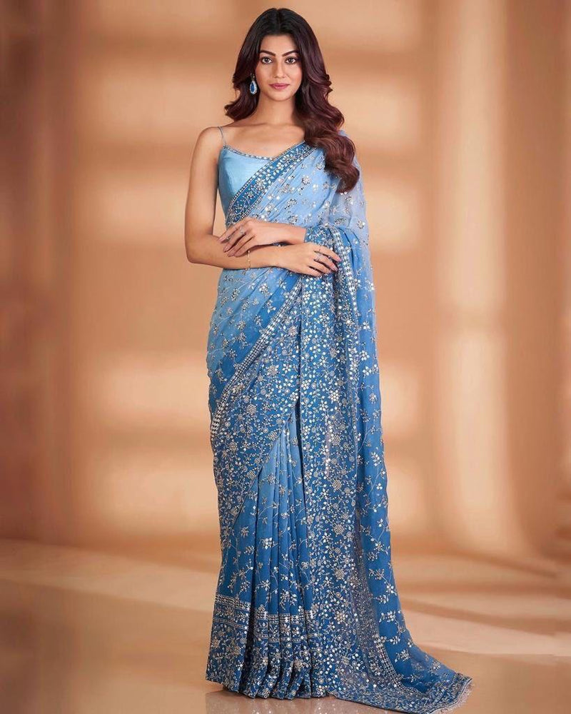 Beautiful Designer Soft Organza Sequence Saree
