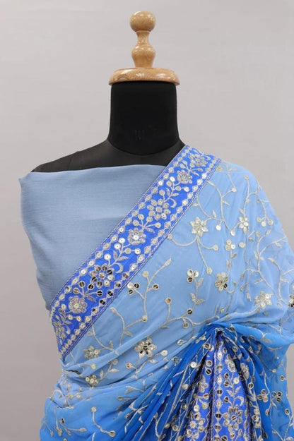 Beautiful Designer Soft Organza Sequence Saree