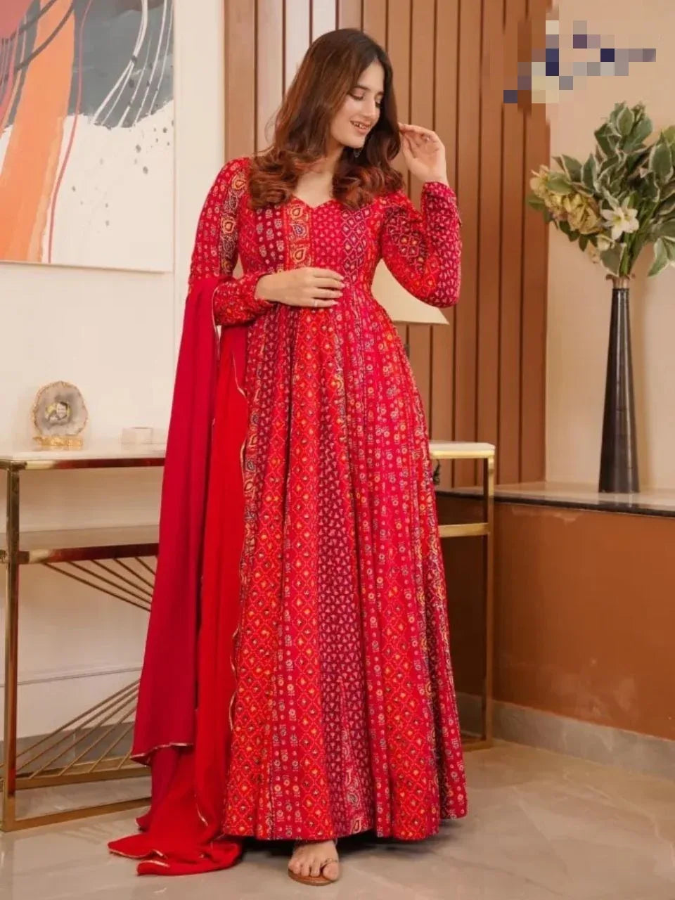 Muskaan Heavy Designer Red Anarkali Gown