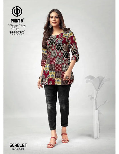 Deeptex Scarlet Vol 2 Readymade Cotton Short Tops (195X10)
