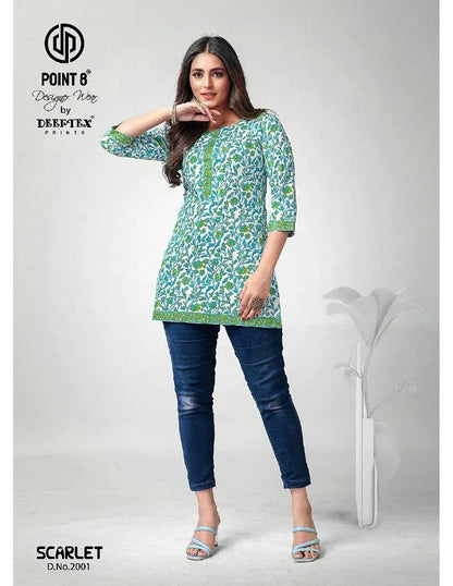 Deeptex Scarlet Vol 2 Readymade Cotton Short Tops (195X10)