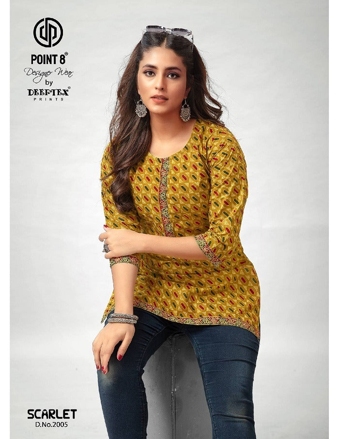 Deeptex Scarlet Vol 2 Readymade Cotton Short Tops (195X10)